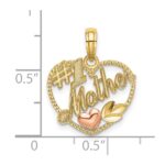 10k Two-Tone Heart w/ #1 MOTHER Charm - Image 3