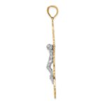 10K W/ Rhodium Crucifix Charm - Image 2