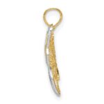 10K w/Rhodium Butterfly W/ White Beaded Wings Charm - Image 2