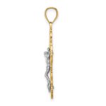 10K Two-Tone w/Lace Trim Crucifix Charm - Image 2