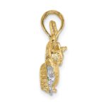 10K w/Rhodium Cat Playing W/Yarn In Basket Charm - Image 2