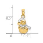 10K w/ Rhodium Snowman Pendant - Image 3