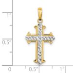 10K w/ Rhodium D/C Cross Pendant - Image 3