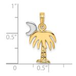 10K W/ Rhodium Polished Charelston Palm Tree Charm - Image 3