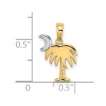 10K w/ Rhodium Charleston Palm Tree Charm - Image 3