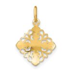 10K w/Rhodium and  D/C Filigree Medallion Charm - Image 4