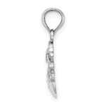 10k White Gold Snowman Pendant - Image 2