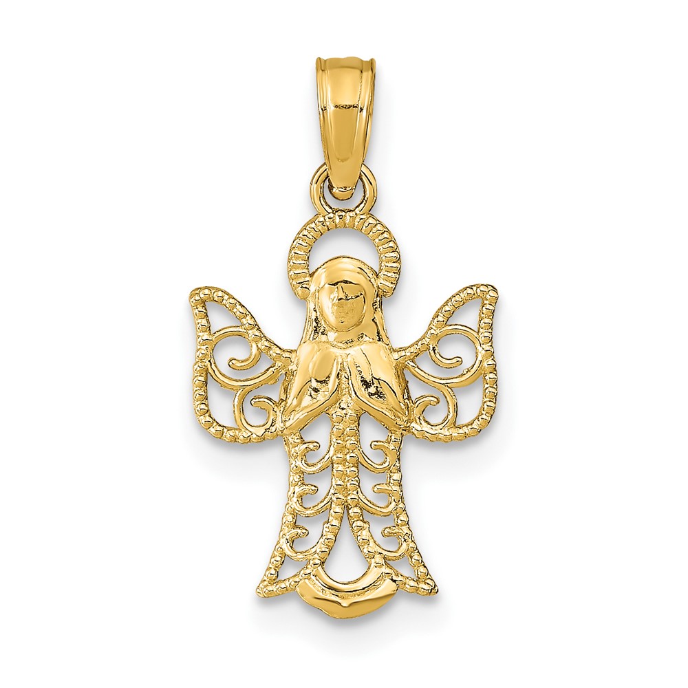 10K9592.jpg 10K Angel W/Filigree Cut-Out Wings Charm - Image 1