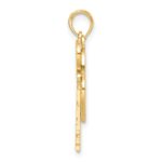 10k & w/Rhodium Filigree Heart Lock and Key Pendant - Image 2