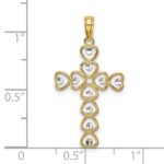 10K w/ Rhodium Hearts/Cross Pendant - Image 2
