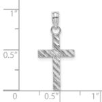 10k White Gold D/C Cross Pendant - Image 2
