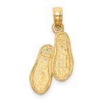 10k & Rhodium Solid Polished Sandals Pendant - Image 4