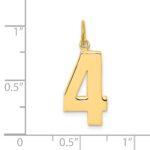 10k Large Polished Number 4 Charm - Image 3