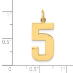 10k Large Polished Number 5 Charm - Image 3