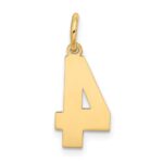 10k Medium Satin Number 4 Charm - Image 4