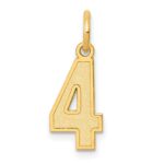 10k Small Satin Number 4 Charm