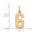 10k Small Satin Number 6 Charm - Image 3
