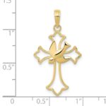 10k Polished Cross w/Dove Pendant - Image 3