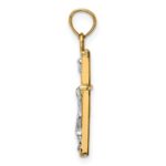 10k Two-tone INRI Crucifix Pendant - Image 2