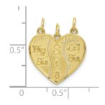 10k 3 piece Break-apart Big Sis, Sis & Lil Sis Charm - Image 3