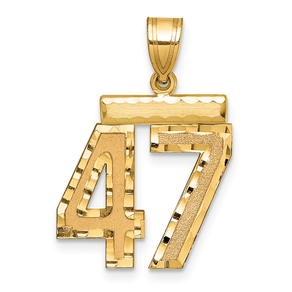 10MN47.jpg 10ky Medium Diamond-cut Number 47 Charm - Image 1