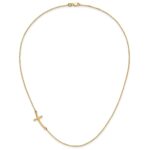 10k Large Sideways Curved Cross Necklace - Image 4