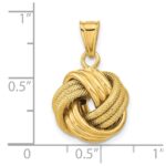 10k Polished Textured Love Knot Pendant - Image 2