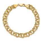 10k Lite 8mm Double Link Charm Bracelet - Image 3