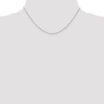 14K White Gold Carded 1mm Singapore with Spring Ring Clasp Chain - Image 4