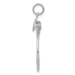10K White Gold Double Hearts On Top Charm Holder - Image 2