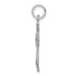 10K White Gold Diamond-Cut Cross Charm - Image 2