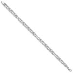 10k White Gold Lite 5mm Double Link Charm Bracelet - Image 3