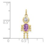 10k February Boy Birthstone Charm - Image 3