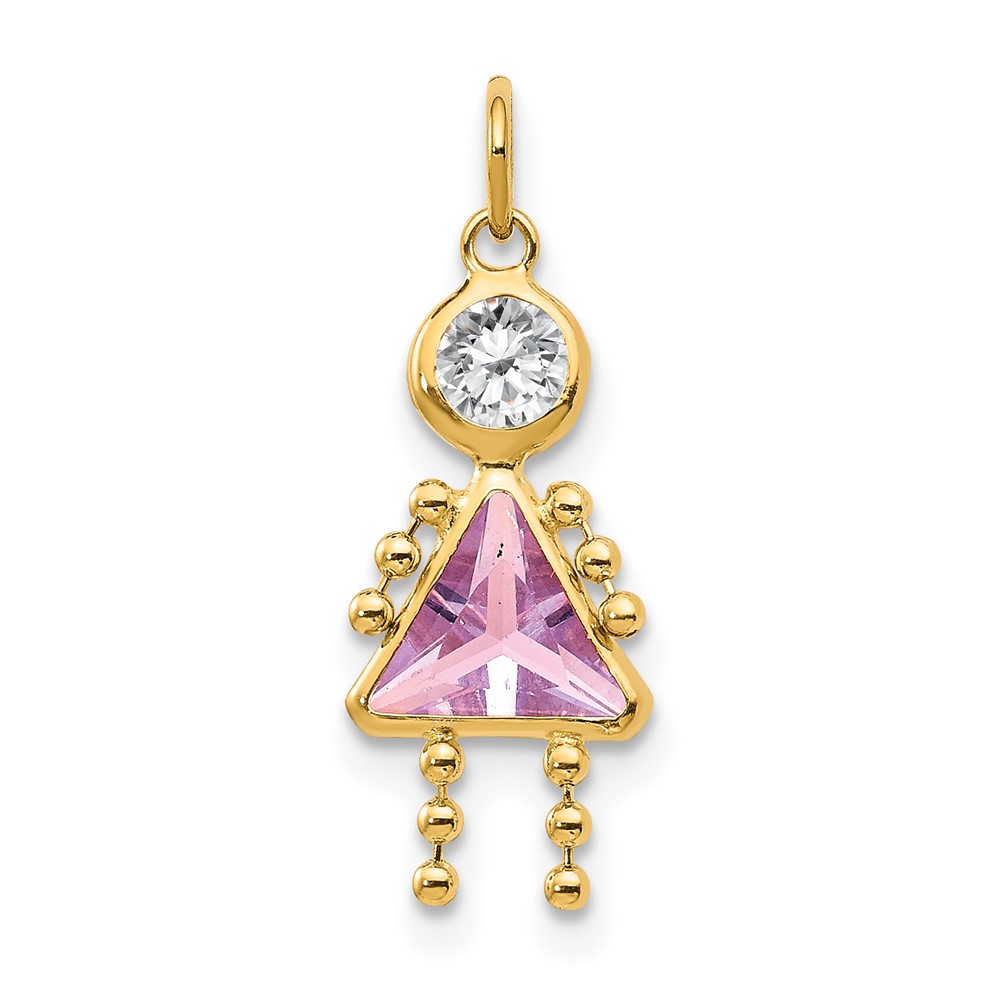 10XCK166.jpg 10k June Girl Birthstone Charm - Image 1