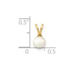 10K 5-6mm White Round Freshwater Cultured Pearl Pendant - Image 4