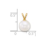 10k Polished 8-9mm Round White Freshwater Cultured Pearl Pendant - Image 4