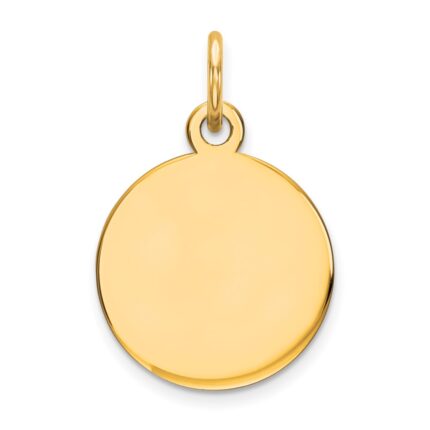 10K Plain .018 Gauge 11.5x11.5mm Round Disc Charm