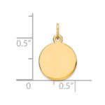 10K Plain .013 Gauge 11.5x11.5mm Round Disc Charm - Image 2