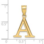 10K Polished Etched Letter A Initial Pendant - Image 3