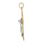 10k INRI Fleur De Lis Crucifix Pendant - Image 2