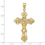 10k INRI Fleur De Lis Crucifix Pendant - Image 3