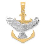 10k Two-tone Mariners Cross w/Eagle Pendant