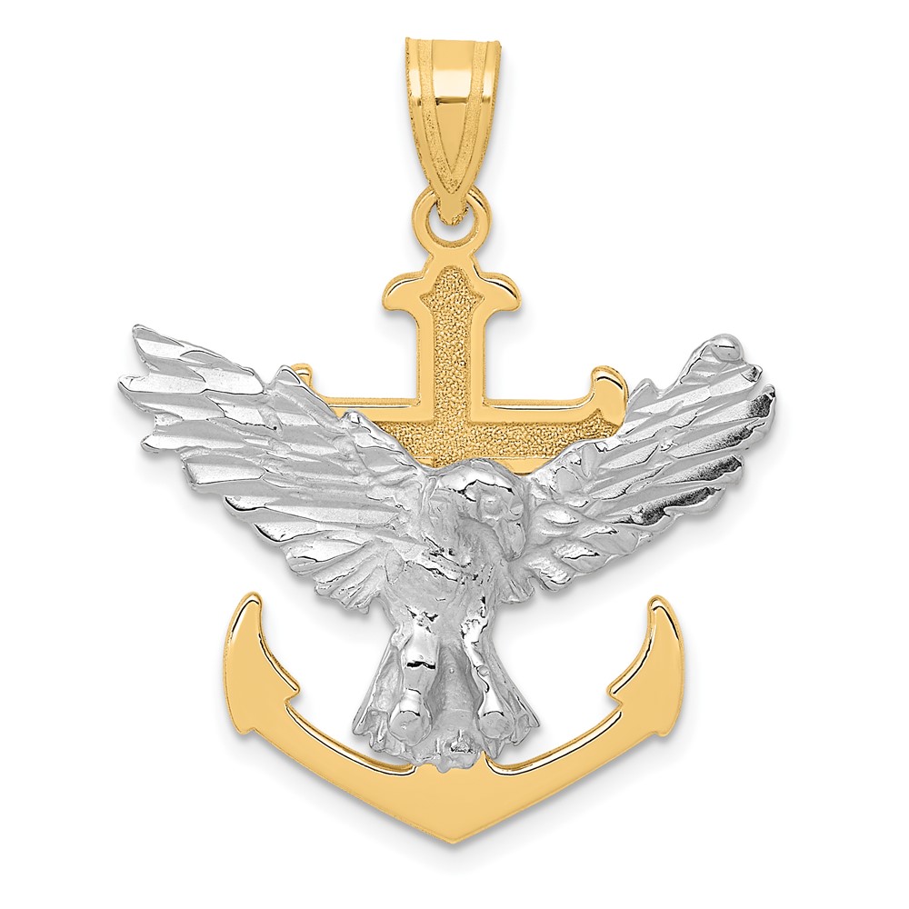 10ZC264.jpg 10k Two-tone Mariners Cross w/Eagle Pendant - Image 1