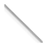 14K White Gold Carded .5mm Box Link with Spring Ring Clasp Chain