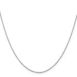 14K White Gold Carded .5mm Box Link with Spring Ring Clasp Chain - Image 2