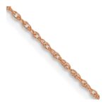 14K Rose Gold Carded .7mm Cable Rope with Spring Ring Clasp Chain