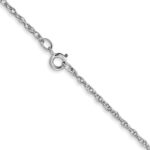14K White Gold Carded 1.15mm Cable Rope with Spring Ring Clasp Chain - Image 3