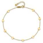 14K Polished Disc 9-Station Plus Extender - Total Anklet - Image 4