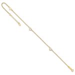 14k Diamond-cut Hearts 3-Station Plus Extender - Total Anklet - Image 7