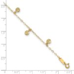 14k Hollow Dangle Circles Plus Extender - Total Anklet - Image 4